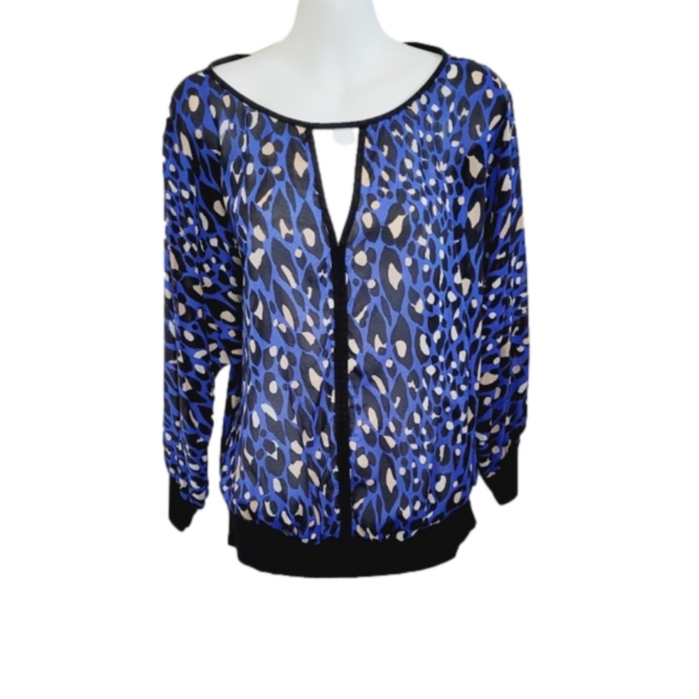 Trina Turk chiffon animal print blouse